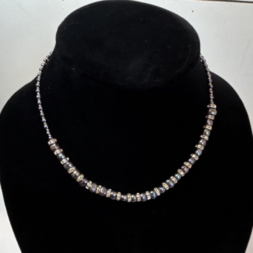 Peacock Pearl Beaded Necklace‎ Gold Metal Lobster Claw Closure